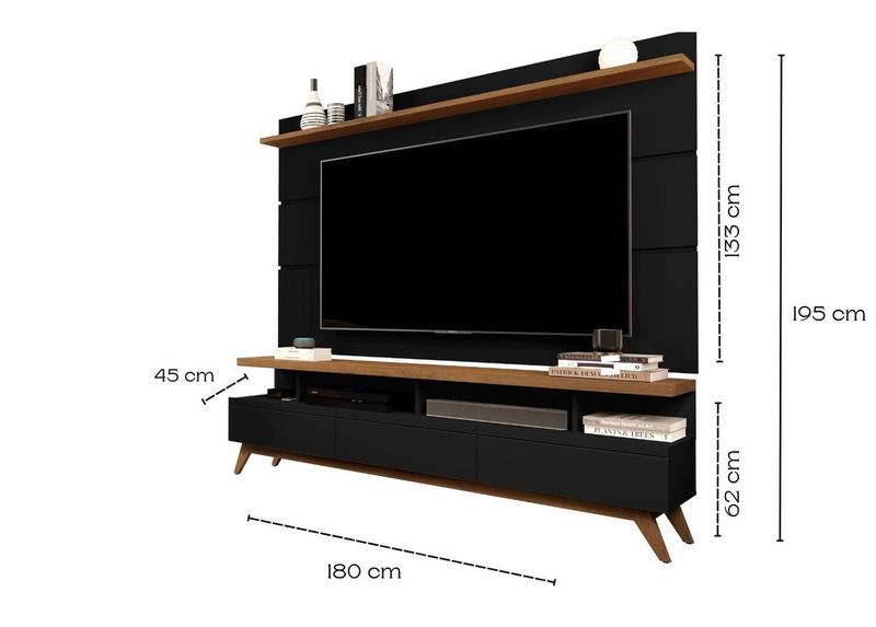 Imagem de Rack com Painel para TV 70" Sala Vivare Wood 1,80 Giga Moveis