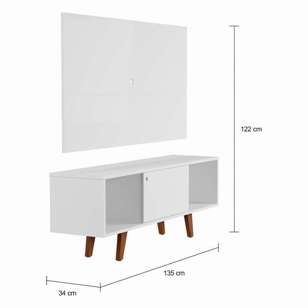 Imagem de Rack com Painel para TV até 42 Polegadas Polo Branco 135 cm