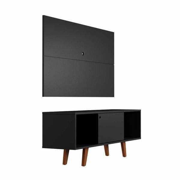 Imagem de Rack com Painel para TV até 42 Polegadas Polo Preto 135 cm