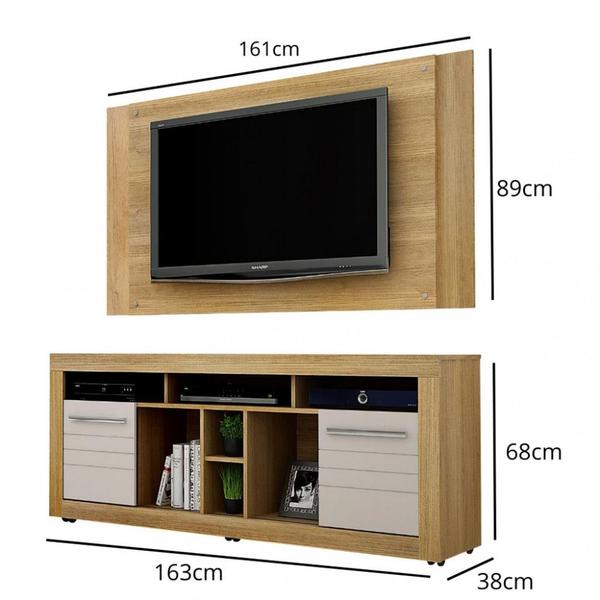 Imagem de Rack com Painel para TV Até 50 Polegadas 2 Portas com Rodízios Firenze Valdemoveis