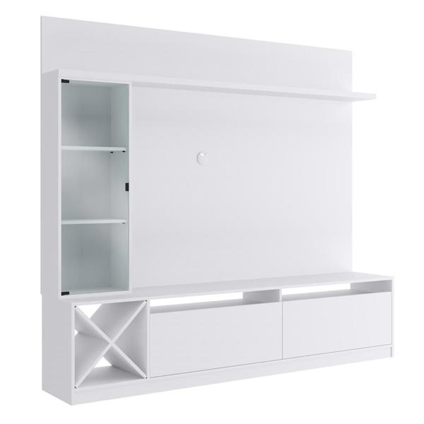 Imagem de Rack com Painel para TV Até 50 Polegadas 3 Portas 2021 Bac Branco - Quiditá Móveis