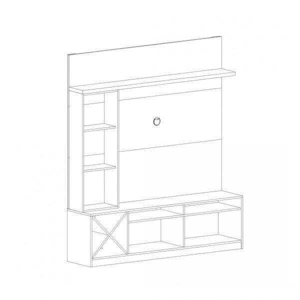 Imagem de Rack com Painel para TV até 50 Polegadas com Adega e Cristaleira Sorrento Quiditá