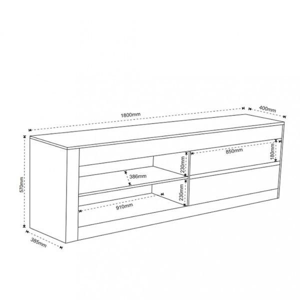 Imagem de Rack com Painel para TV até 55 Polegadas 2 Gavetas Noruega Viero