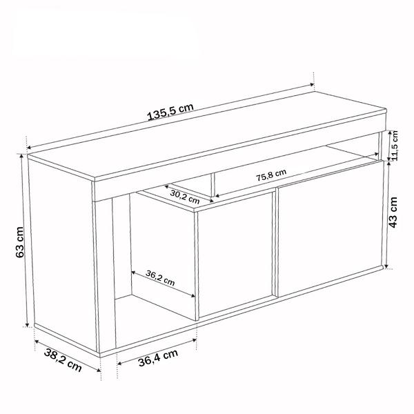 Imagem de Rack com Painel para TV Até 55 Polegadas 2 Portas Tripoli Mel/Cinza - Viero Móveis