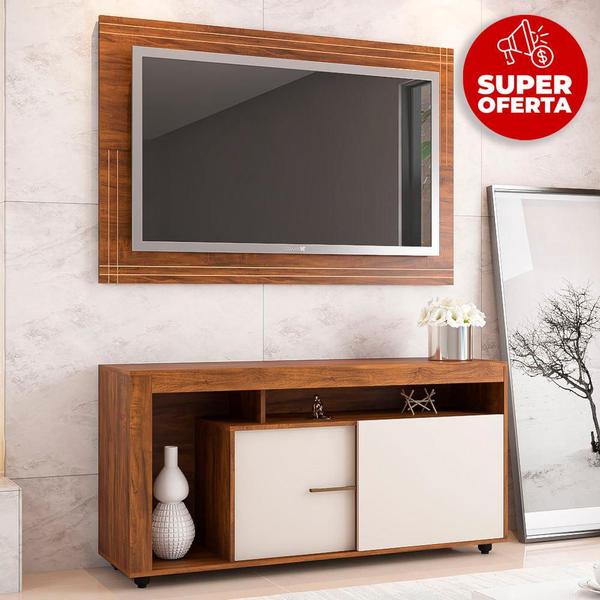 Imagem de Rack com Painel para TV ate 55 polegadas Tripoli Viero Imbuia/Off White