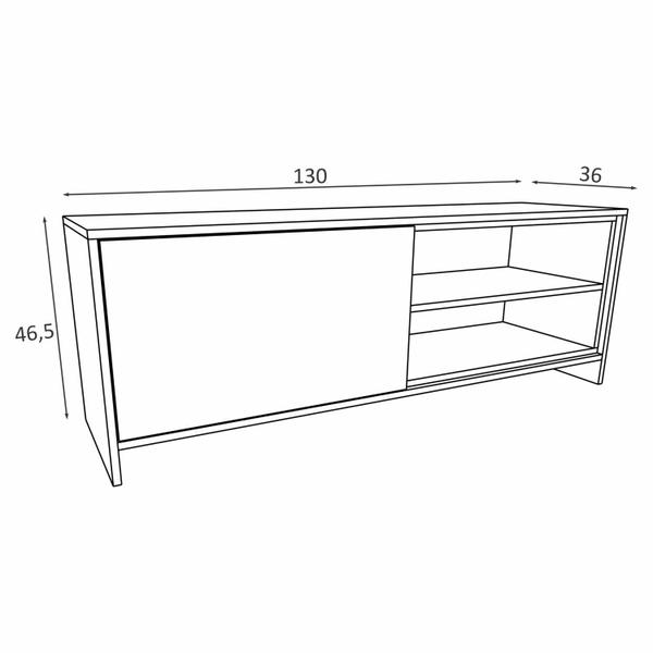 Imagem de Rack com Painel para TV até 58 Polegadas 1 Porta 2 Nichos 130cm Berlim Estilare