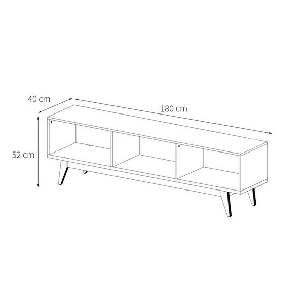 Imagem de Rack com Painel para TV até 60 Polegadas Classic Off White com Freijó Touch 180 cm