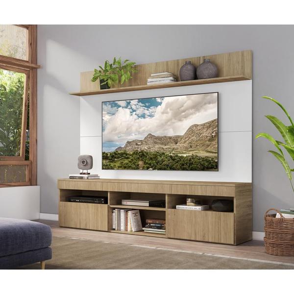 Imagem de Rack com Painel para TV até 65" Multimóveis Madri FG3365 Rustic/Branco