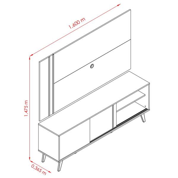 Imagem de Rack Com Painel Para TV Até 65 Pol. Cronos Calacata/Off White - Madetec