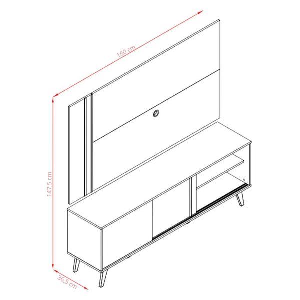 Imagem de Rack com Painel para TV até 65 Polegadas 2 Portas Cronos Madetec