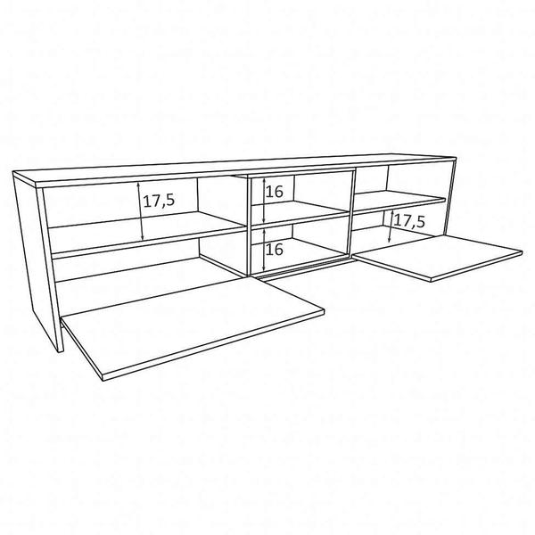 Imagem de Rack com Painel para TV até 65 Polegadas Dubai Branco e Madeirado