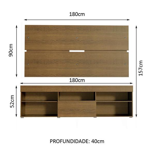 Imagem de Rack com Painel para TV até 65 Polegadas Madesa Havaí 1 Porta - Rustic