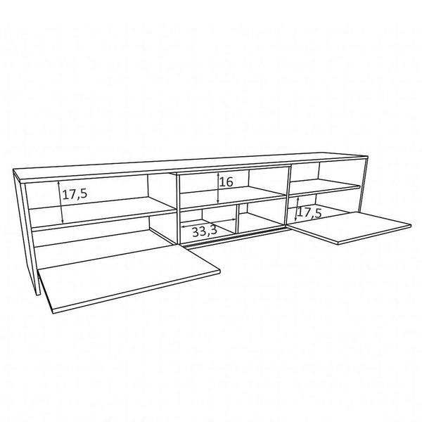 Imagem de Rack com Painel para TV até 65 Polegadas Mumbai Branco e Madeirado