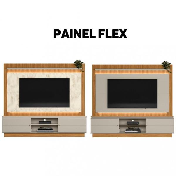 Imagem de Rack com Painel para TV até 75 Polegadas 2 Portas 215cm Led Flex Guararapes Linea Brasil