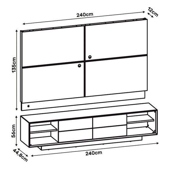 Imagem de Rack com Painel para TV até 75 Polegadas 2 Portas Amsterdã DJ Móveis