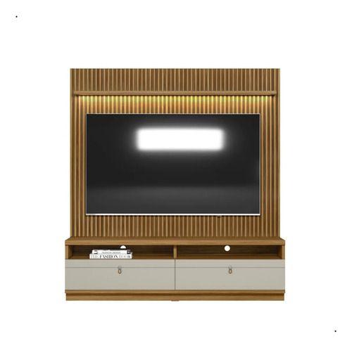 Rack Com Painel Para Tv Até 75 Polegadas Com Led 2 Nichos 2 - Linea Brasil Imagem de Rack Com Painel Para Tv Até 75 Polegadas Com Led 2 Nichos 2