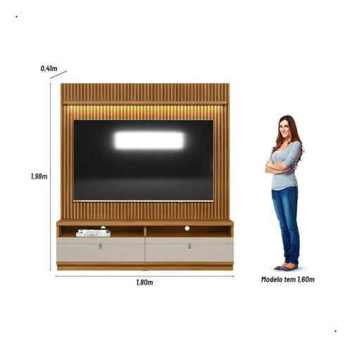 Rack Com Painel Para Tv Até 75 Polegadas Com Led 2 Nichos 2 - Linea Brasil Imagem de Rack Com Painel Para Tv Até 75 Polegadas Com Led 2 Nichos 2