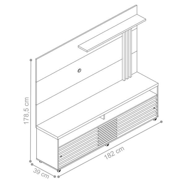 Imagem de Rack com Painel para TV com Prateleiras Oneill Naturale Off White
