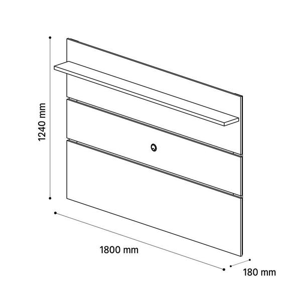 Imagem de Rack com Painel Prism 1.8 Off White com Cumaru - Patrimar Móveis