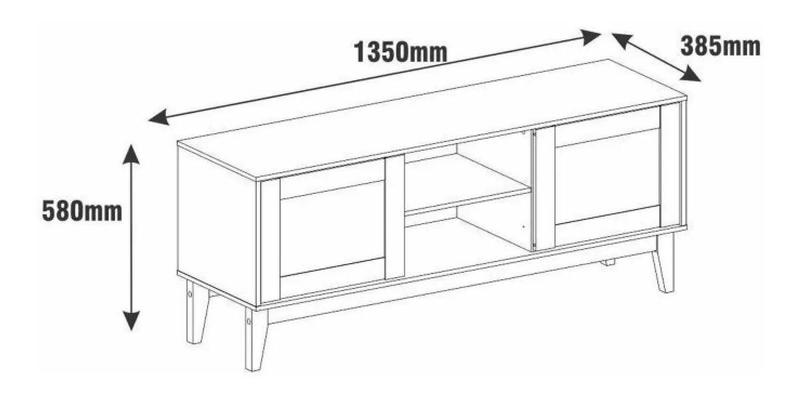 Imagem de Rack com painel safira 1,35 casa d preto