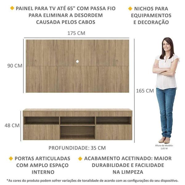 Imagem de Rack com Painel TV 65" com 2 portas Londres Multimóveis V3334