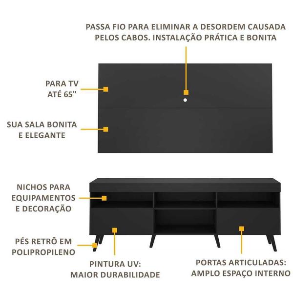 Imagem de Rack com Painel TV 65" Retrô Flórida Multimóveis V3133