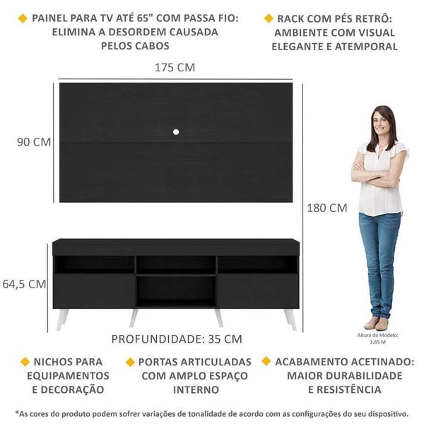 Imagem de Rack com Painel TV 65" Retrô Londres Multimóveis V3337