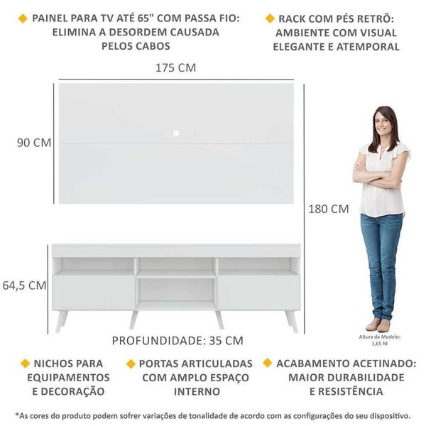 Imagem de Rack com Painel TV 65" Retrô Londres Multimóveis V3337