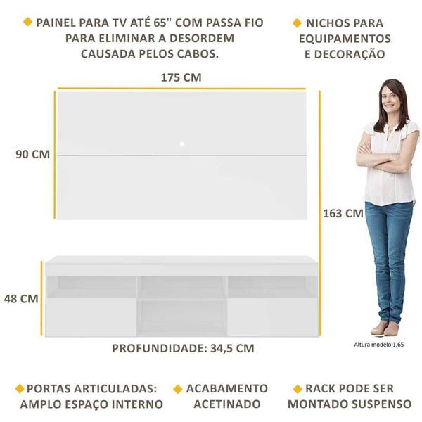 Imagem de Rack com Painel TV 65" Suspenso Flórida Multimóveis V3299