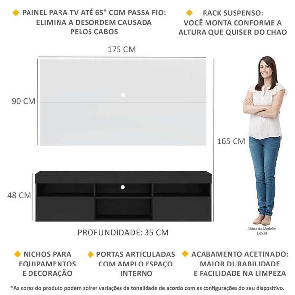 Imagem de Rack com Painel TV 65" Suspenso Londres Multimóveis V3336