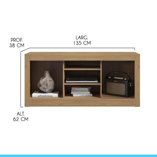 Imagem de Rack com Painel TV até 49 Pol. Sala de Estar 135 Cm MDP Carvalho 0603 MENU