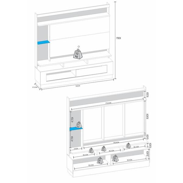 Imagem de Rack com Painel TV até 65" 1 porta Flex Multimóveis CR45213