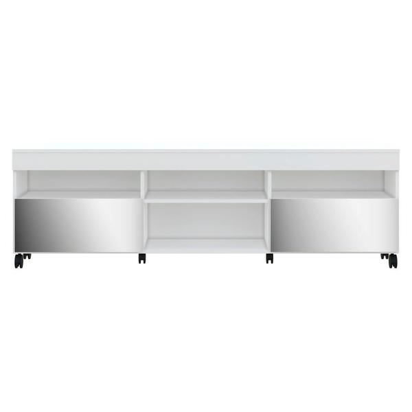 Imagem de Rack com Rodízios e Espelho para TV até 65" Multimóveis Paris FG3330 com 2 Portas Branco