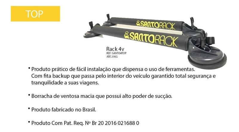 Imagem de Rack De 4 Ventosas Santo Rack Top Fita De Segurança +2 Fitas