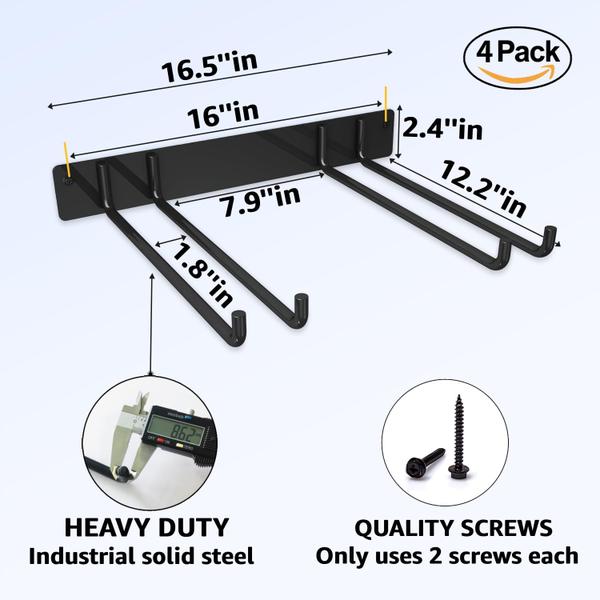 Imagem de Rack de armazenamento de cadeiras dobráveis YYR Garden Tool Organizer, pacote com 4