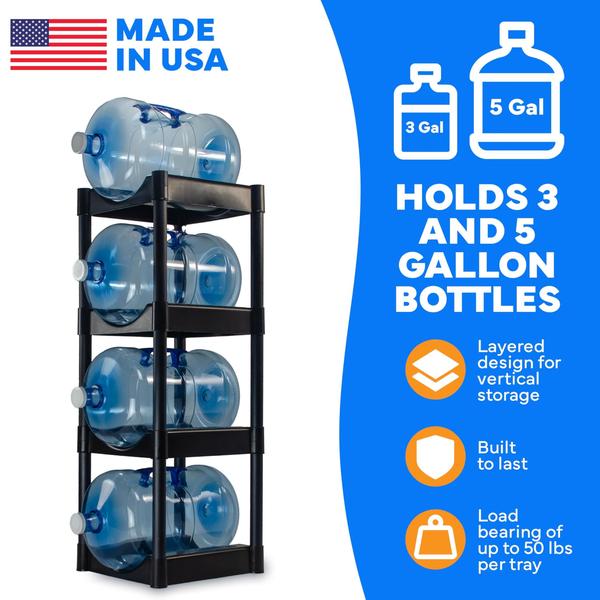 Imagem de Rack de armazenamento de garrafas de água Bottle Buddy 4 Tray Wisconic