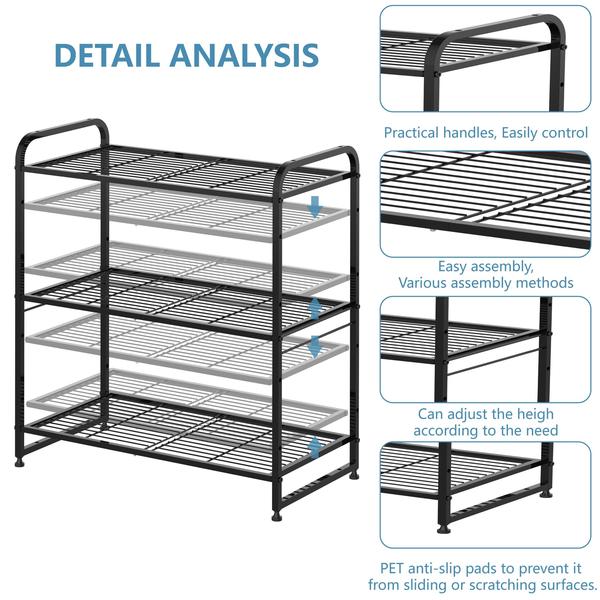 Imagem de Rack de armazenamento Simple Trending, fio empilhável de 3 camadas, preto