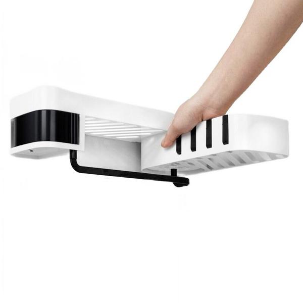 Imagem de Rack de banheiro Wokex Punch-free ABS giratório com gancho branco