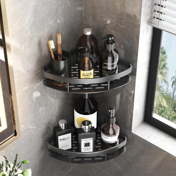 Rack de Canto para Banheiro - Sem Furação - Suporte para Chuveiro Imagem de Rack de Canto para Banheiro - Sem Furação - Suporte para Chuveiro