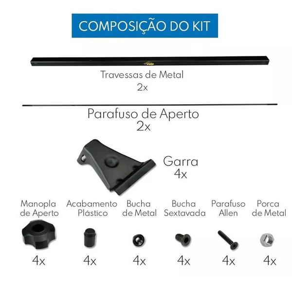 Imagem de Rack De Teto Bagageiro + 2 Elasticos Kwid 4 Portas Ano 17/22