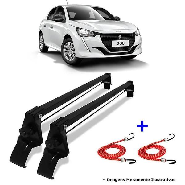 Imagem de Rack De Teto Bagageiro + 2 Elasticos Peugeot 208 Ano 13/19