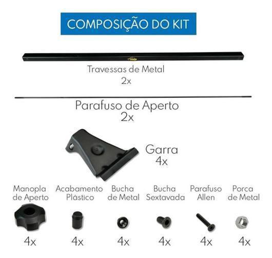 Rack De Teto Corsa Hatch Preto 45kg - VHIP Imagem de Rack De Teto Corsa Hatch Preto 45kg - VHIP