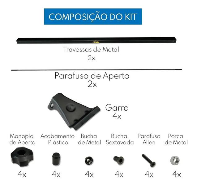 Imagem de Rack De Teto Fiat Punto 4 Portas 08 A 17 e 1 Elastico Corda