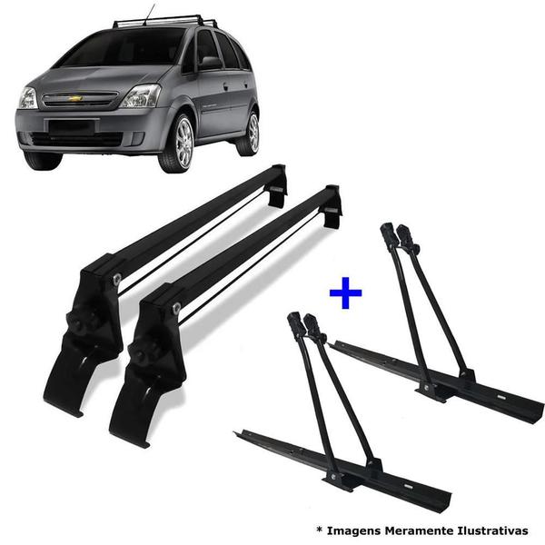 Imagem de Rack De Teto Gm Meriva 2003 A 2012 Vhip + 2 Transbikes