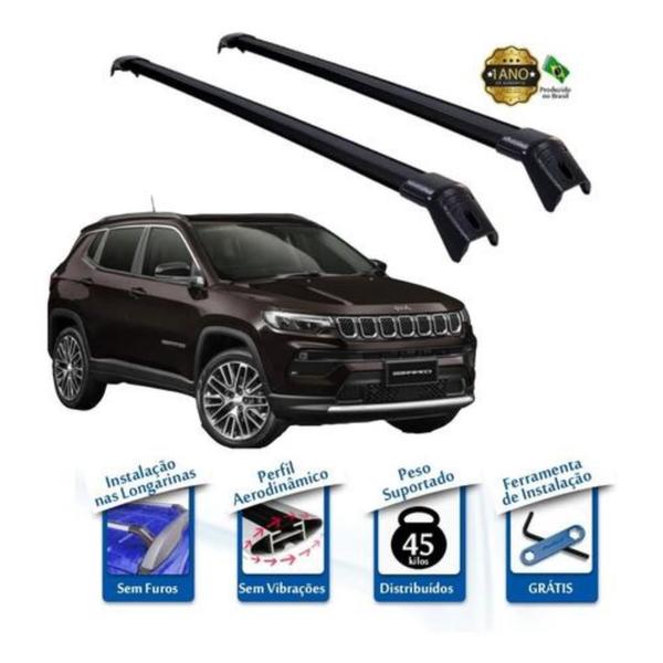 Imagem de Rack de Teto Travessa Bagageiro Jeep Compass 2016 à 2024 Acoplada