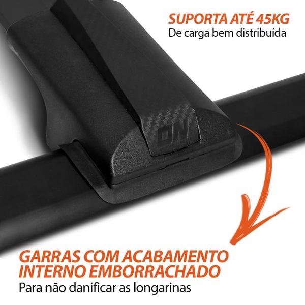 Imagem de Rack de Teto Travessa Larga Nova Strada 2020 2021 Preto Prata 45Kg