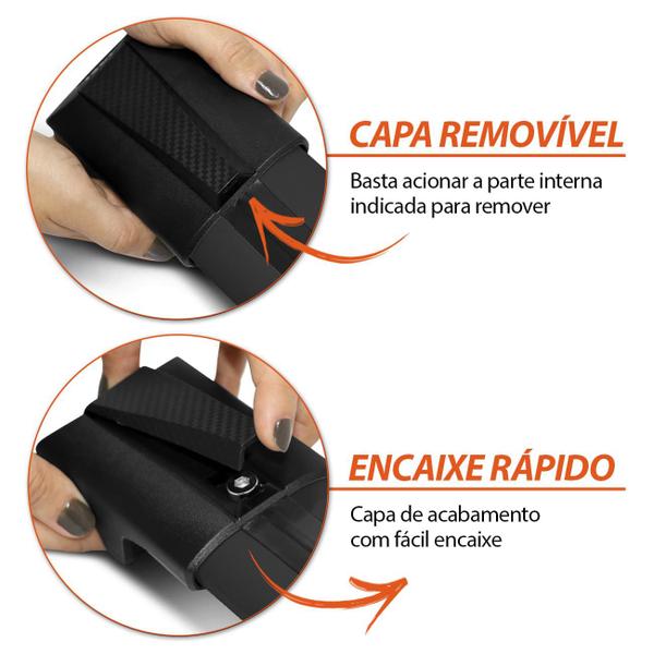 Rack de Teto Travessa Larga Sandero Stepway 2015 A 2022 Preto Prata 45Kg - Stoned On Rack Imagem de Rack de Teto Travessa Larga Sandero Stepway 2015 A 2022 Preto Prata 45Kg