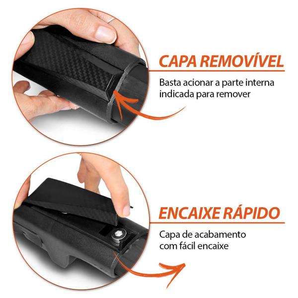 Imagem de Rack de Teto Travessa Slim Hyundai Hb20X 2013 A 2022 Preto Prata 45Kg