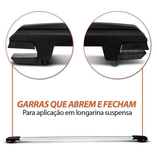 Imagem de Rack de Teto Travessa Slim Hyundai Hb20X 2013 A 2022 Preto Prata 45Kg