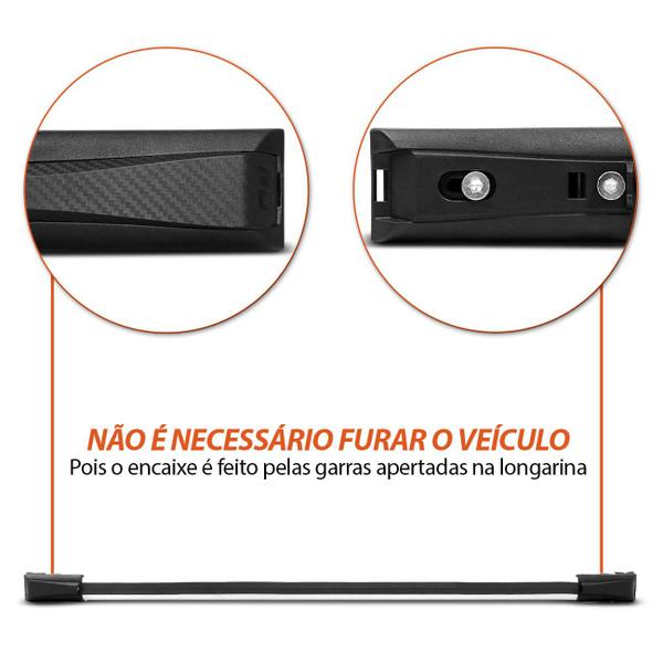 Imagem de Rack de Teto Travessa Slim Kia Sorento 2010 2011 com Teto Solar Preto Prata 45Kg